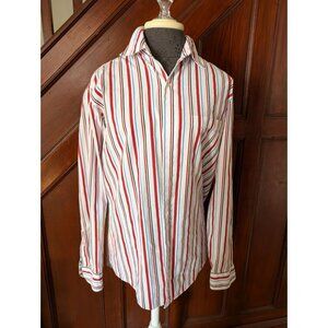 Vintage Levis Striped Button-Up Shirt Red/White/Blue Medium